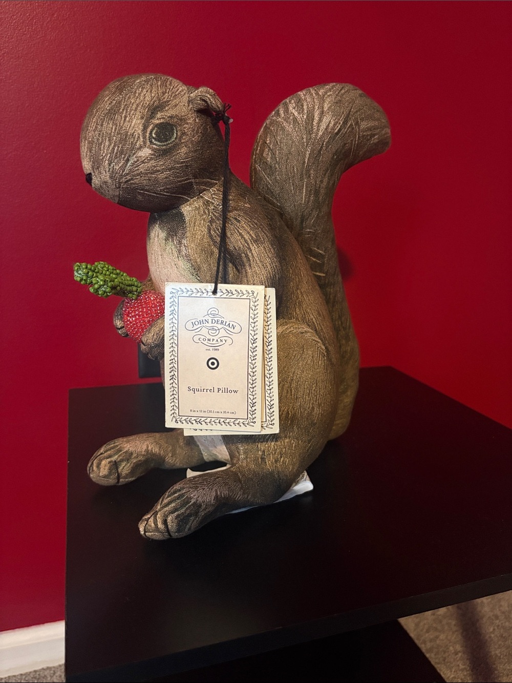 John Derian Brown Squirrel Pillow-Decorative Accent
